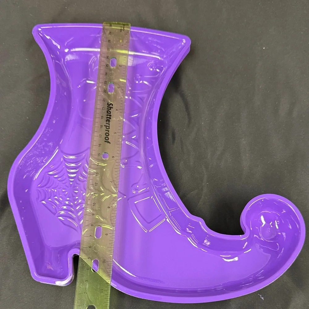 Purple Witch shoe party platter Plates tray all new 8 pieces spider web